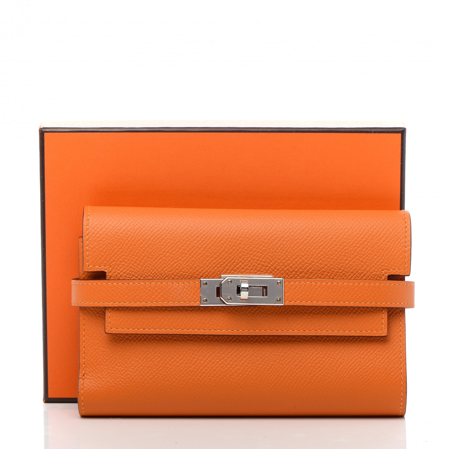 Epsom Verso Kelly Medium Wallet Abricot Rose Azalee