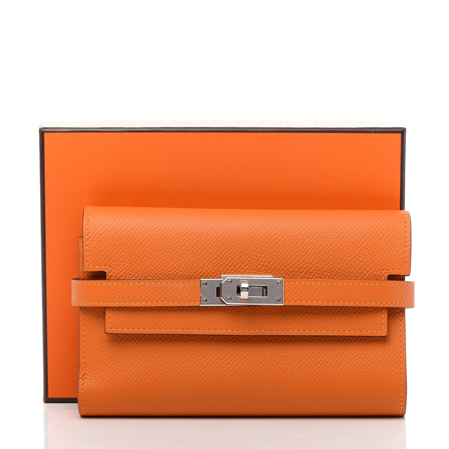 Hermes Epsom Verso Kelly Medium Wallet Abricot Rose Azalee 9 of 9