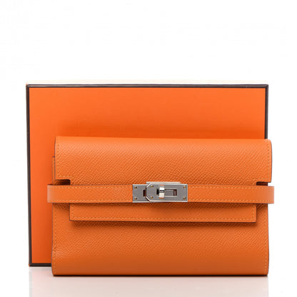 Hermes Epsom Verso Kelly Medium Wallet Abricot Rose Azalee 9 of 9