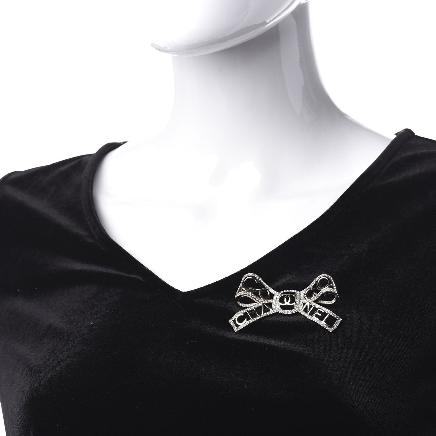 Metal Crystal Bow-tiful CC Brooch Gold
