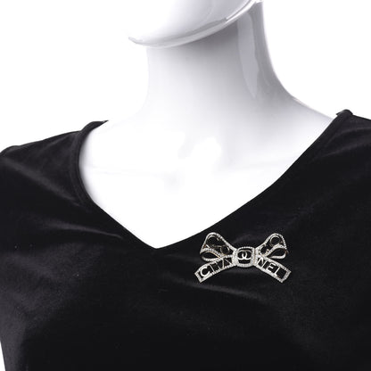 Chanel Metal Crystal Bow-tiful CC Brooch Gold 2 of 4