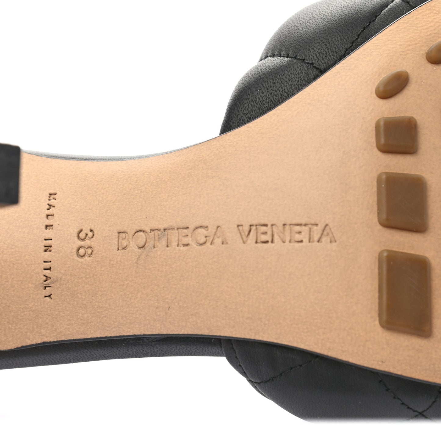 Nappa Matelasse Padded Mule Sandals 38 Black