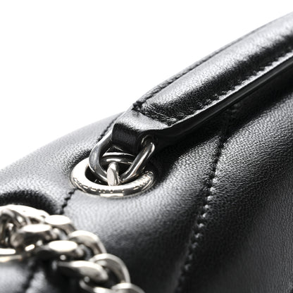 Saint Laurent Lambskin Chevron Quilted Medium Loulou Black 13 of 13