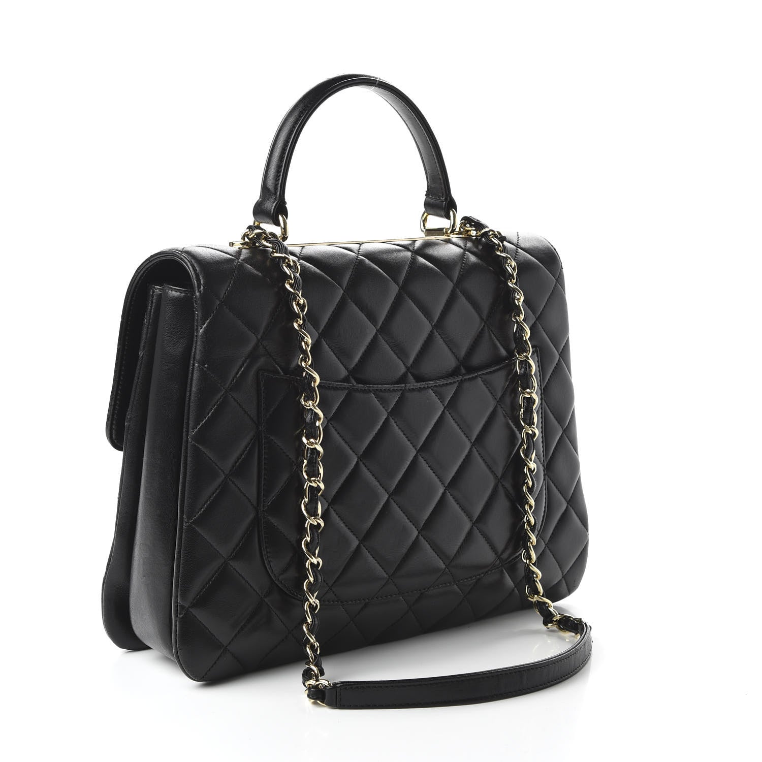 Chanel Lambskin Quilted Large Trendy CC Dual Handle Flap Bag Black 4 of 12