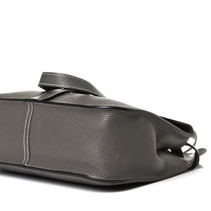 Hermes Taurillon Clemence Halzan 31 GM Etain 9 of 12