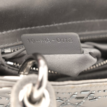 Christian Dior Satin Crystal Cannage Mini Lady Dior Gray 7 of 13