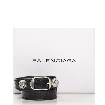 Balenciaga Agneau Giant 12 Silver Hardware Triple Tour Bracelet S Black 6 of 6