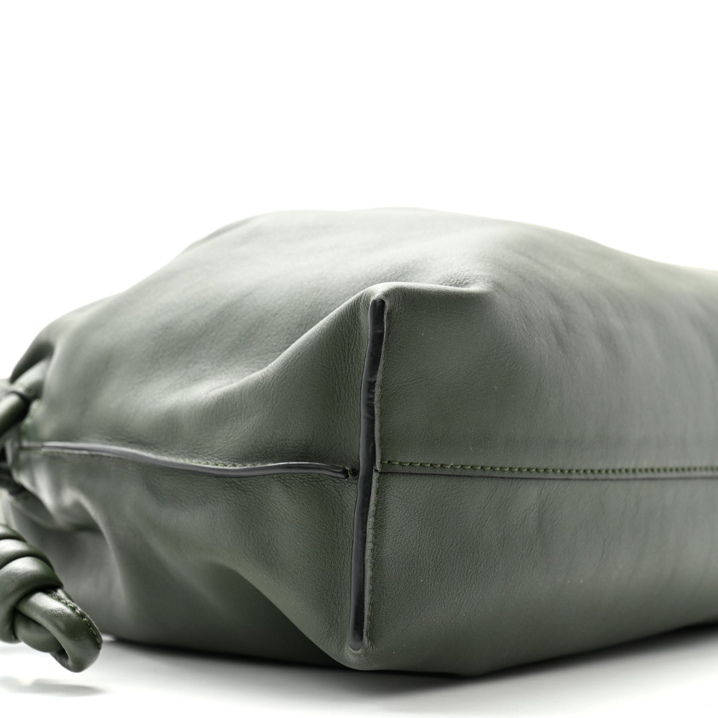 Nappa Flamenco Knot Clutch Vintage Khaki