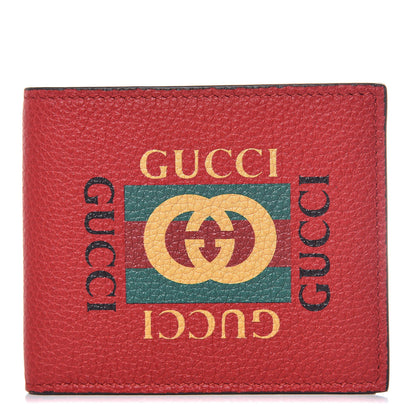 Gucci Calfskin Logo Bi-Fold Wallet Red 1 of 8