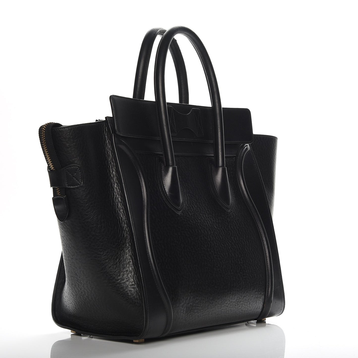 Calfskin Astrakhan Embossed Mini Luggage Black