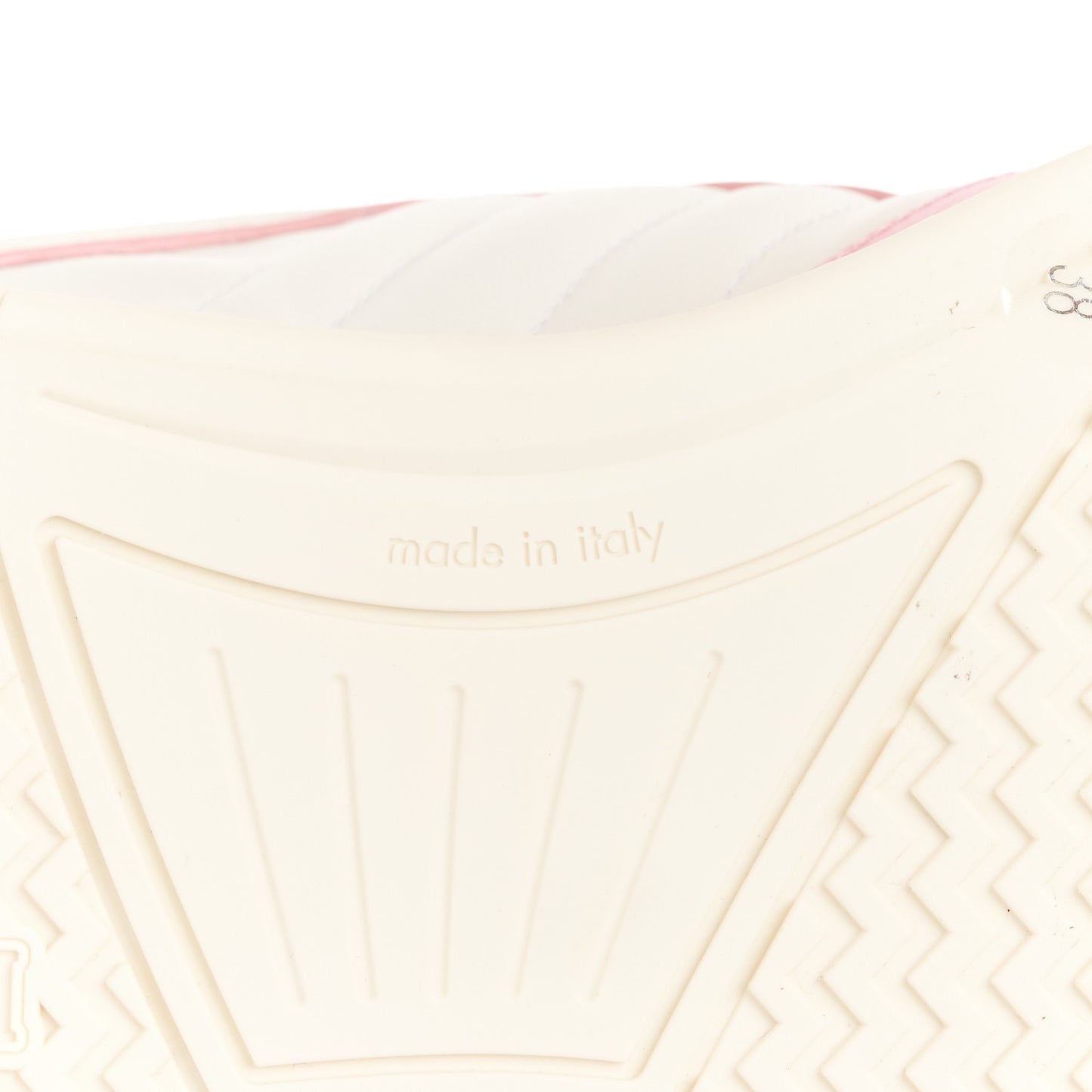 Calfskin Womens Re-Web Sneakers 38 White Pink