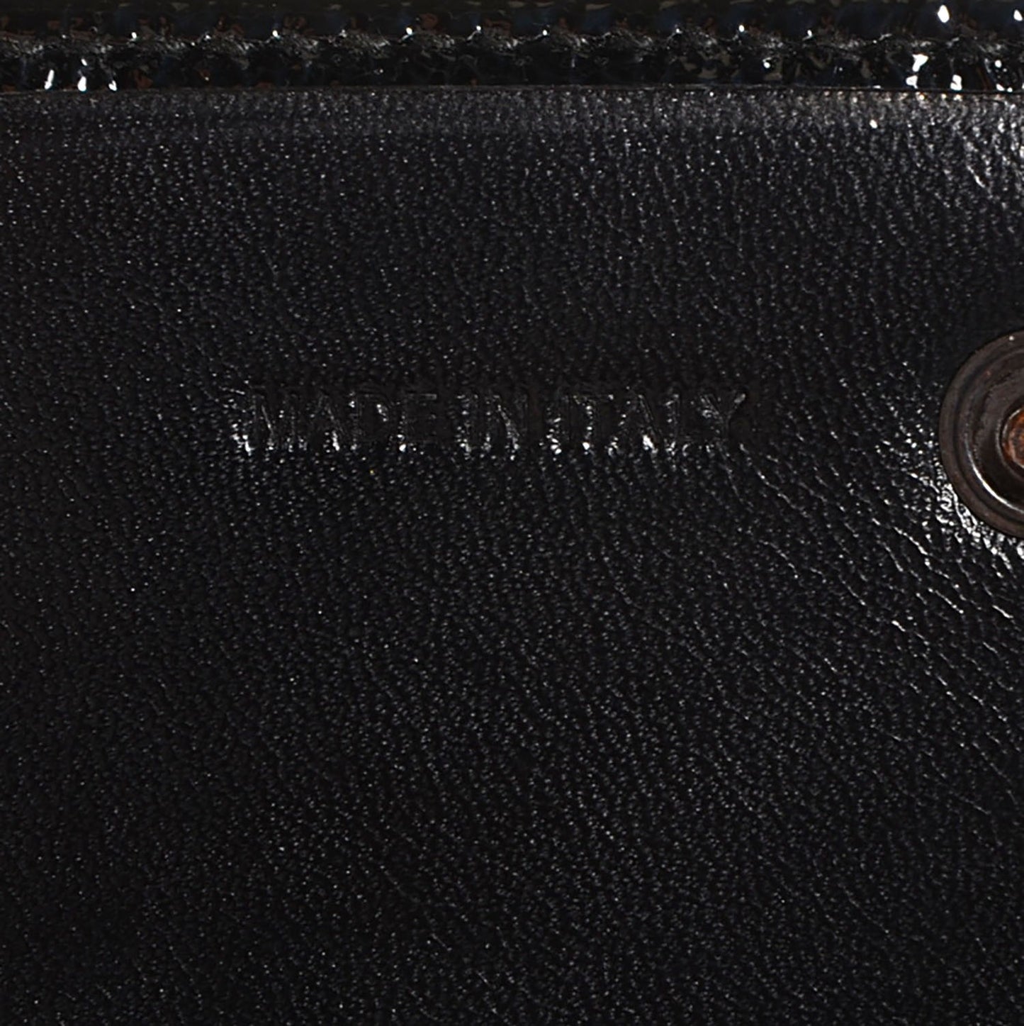 Crinkled Patent Continental Wallet Black