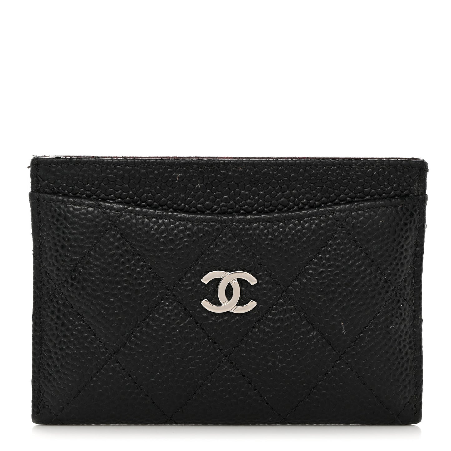 Caviar Quilted Card Holder Black