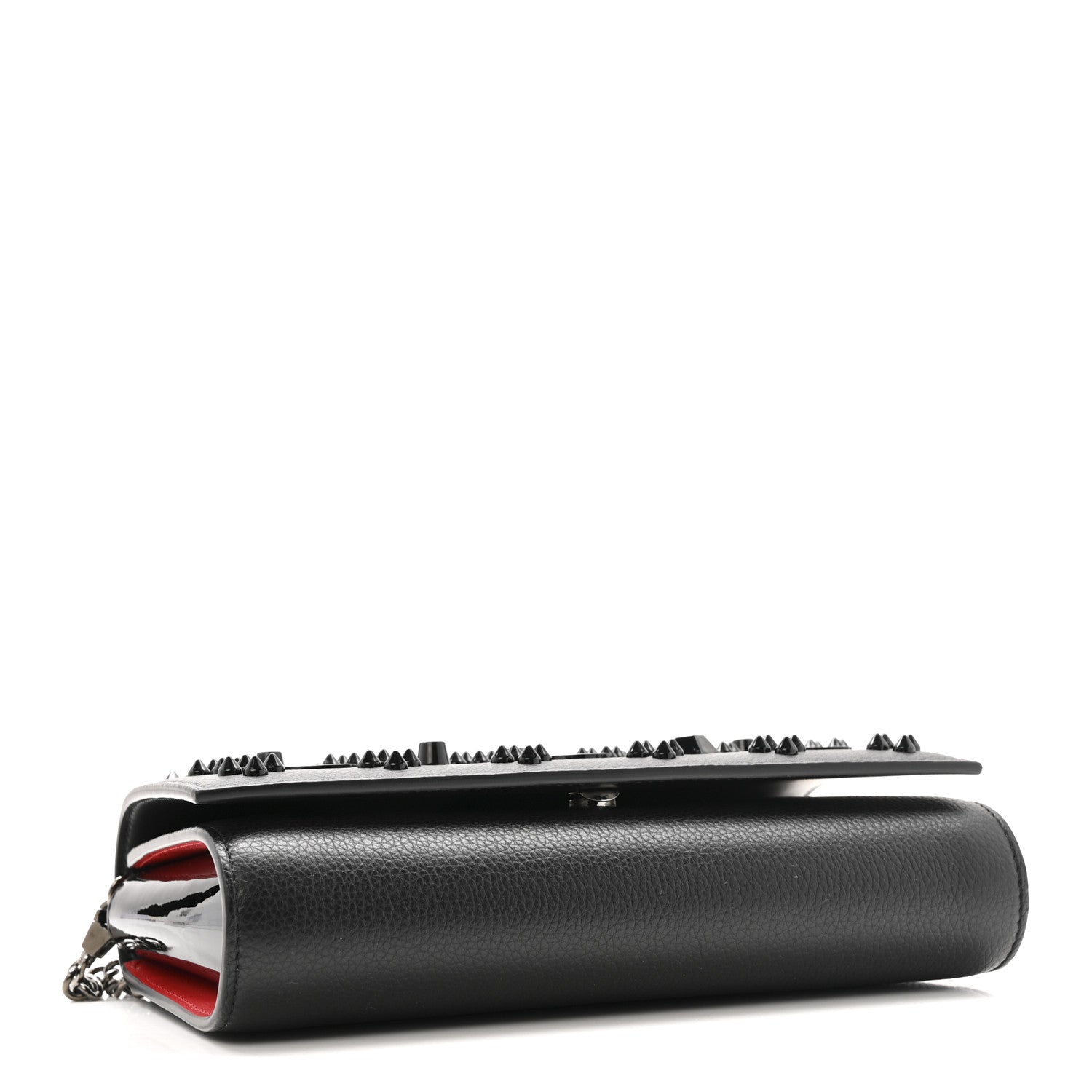 Christian Louboutin Calfskin Spikes Loubinthesky Paloma Clutch Black 4 of 11