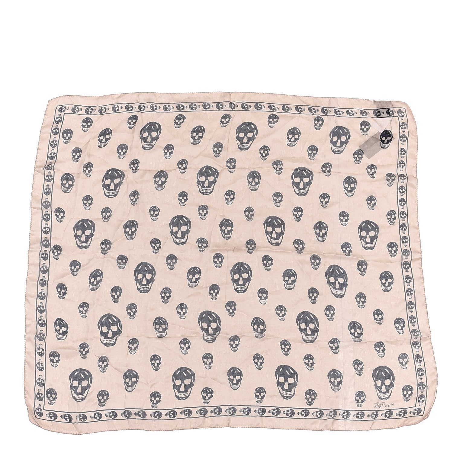 Alexander McQueen Silk Chiffon Skull Scarf Old Rose Blue 1 of 3