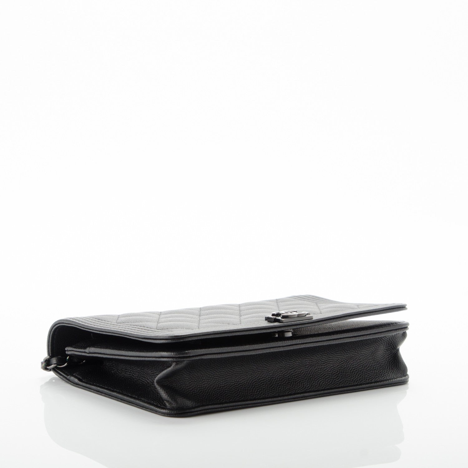 Chanel Caviar Quilted Boy Wallet On Chain WOC So Black 4 of 8