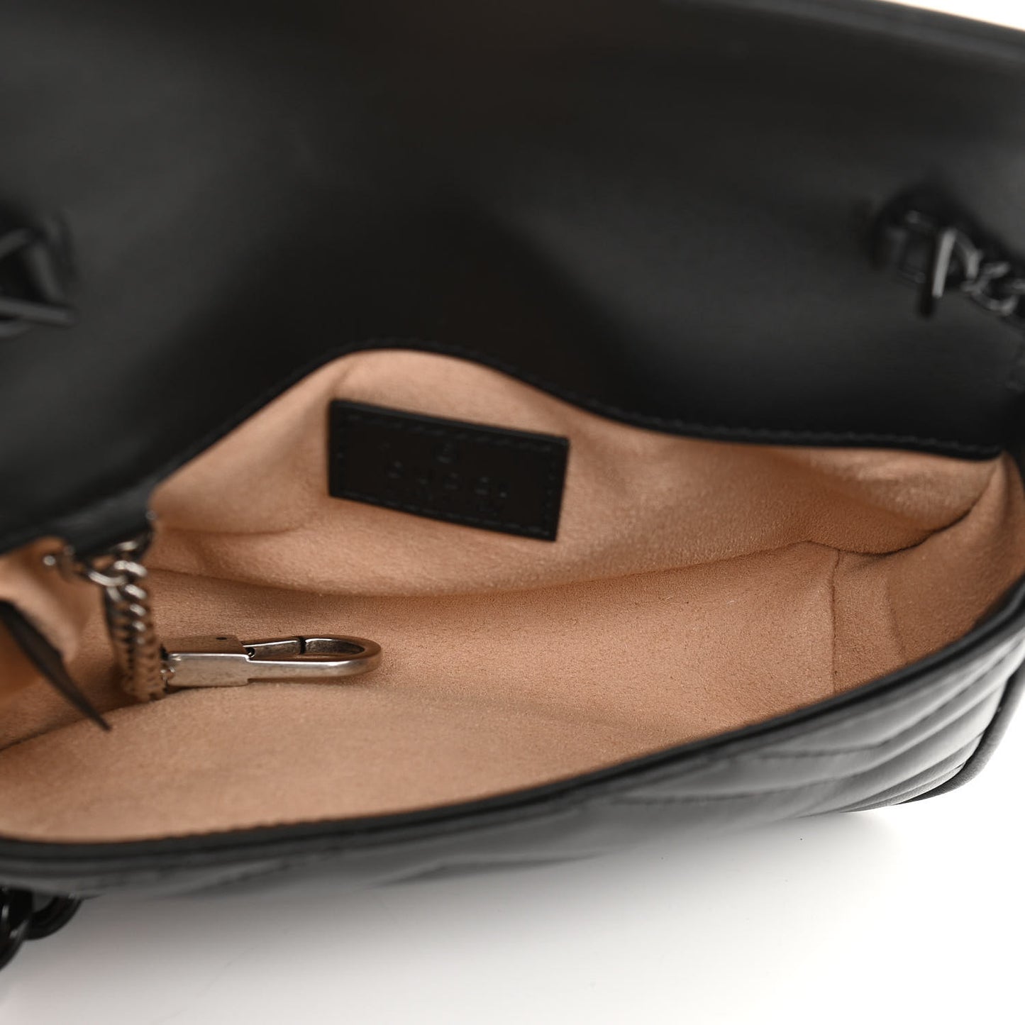 Calfskin Matelasse Monochrome GG Marmont Chain Belt Bag Black