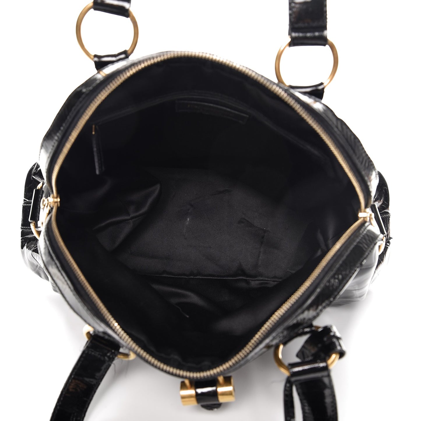 Crocodile Embossed Patent Large Muse Black