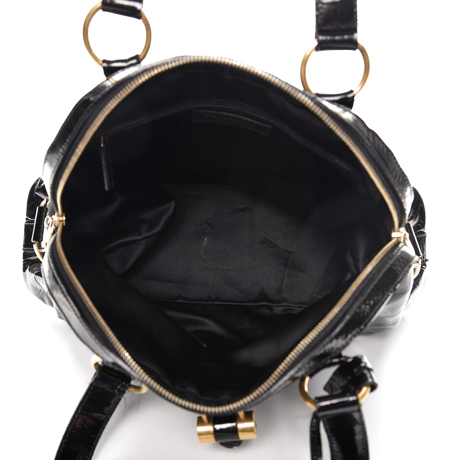 Saint Laurent Crocodile Embossed Patent Large Muse Black 5 of 15