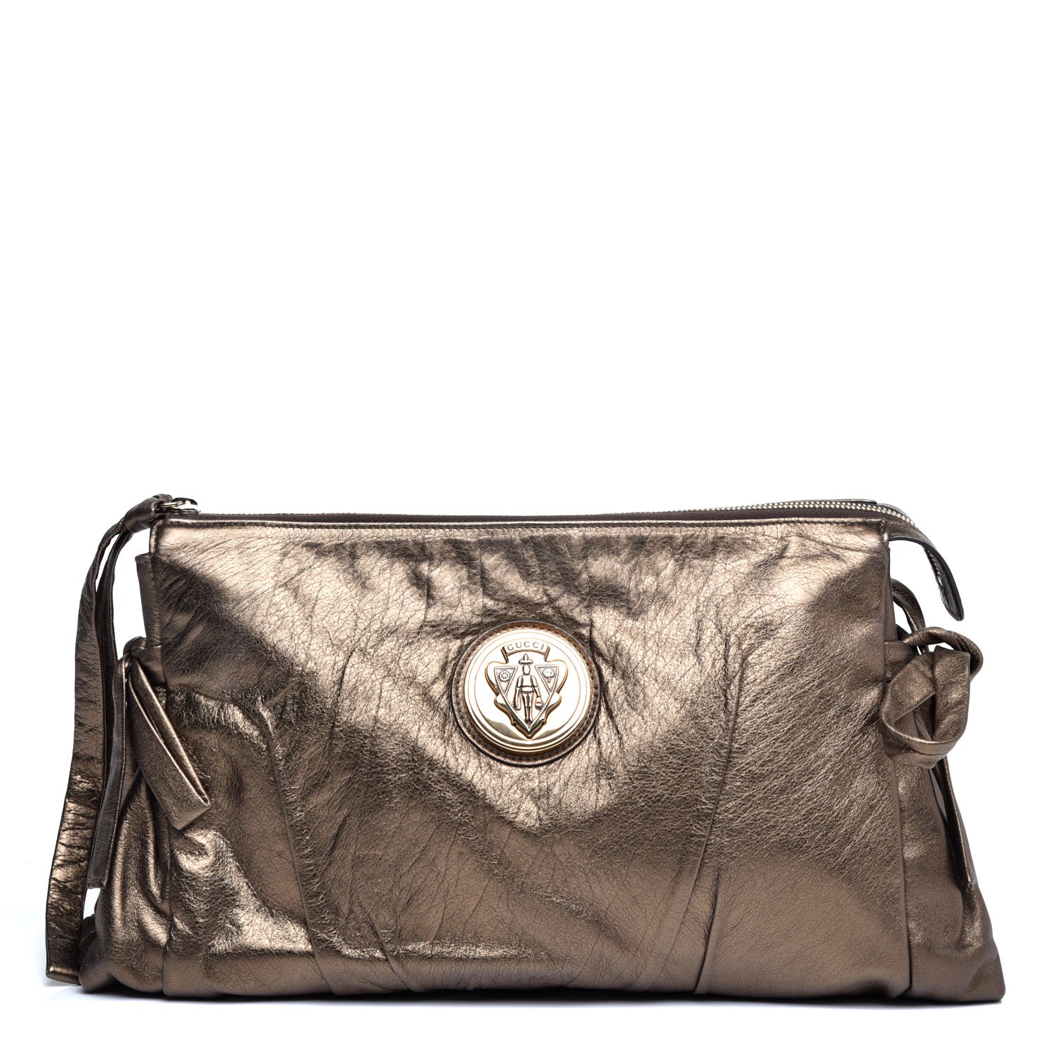 Gucci Calfskin Hysteria Large Clutch Metallic Gold 1 of 10