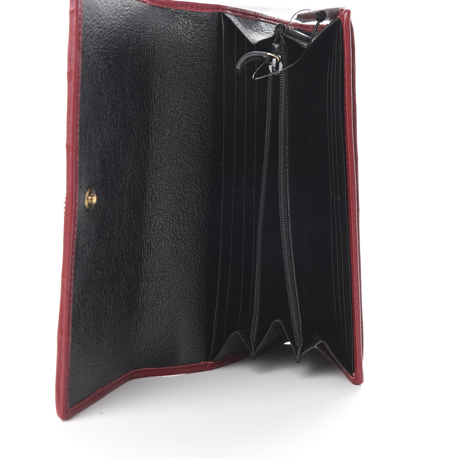 Gucci Azalea Calfskin Matelasse Diagonal Patchwork Torchon GG Marmont Continental Wallet Black Beige Romantic Cerise 5 of 6