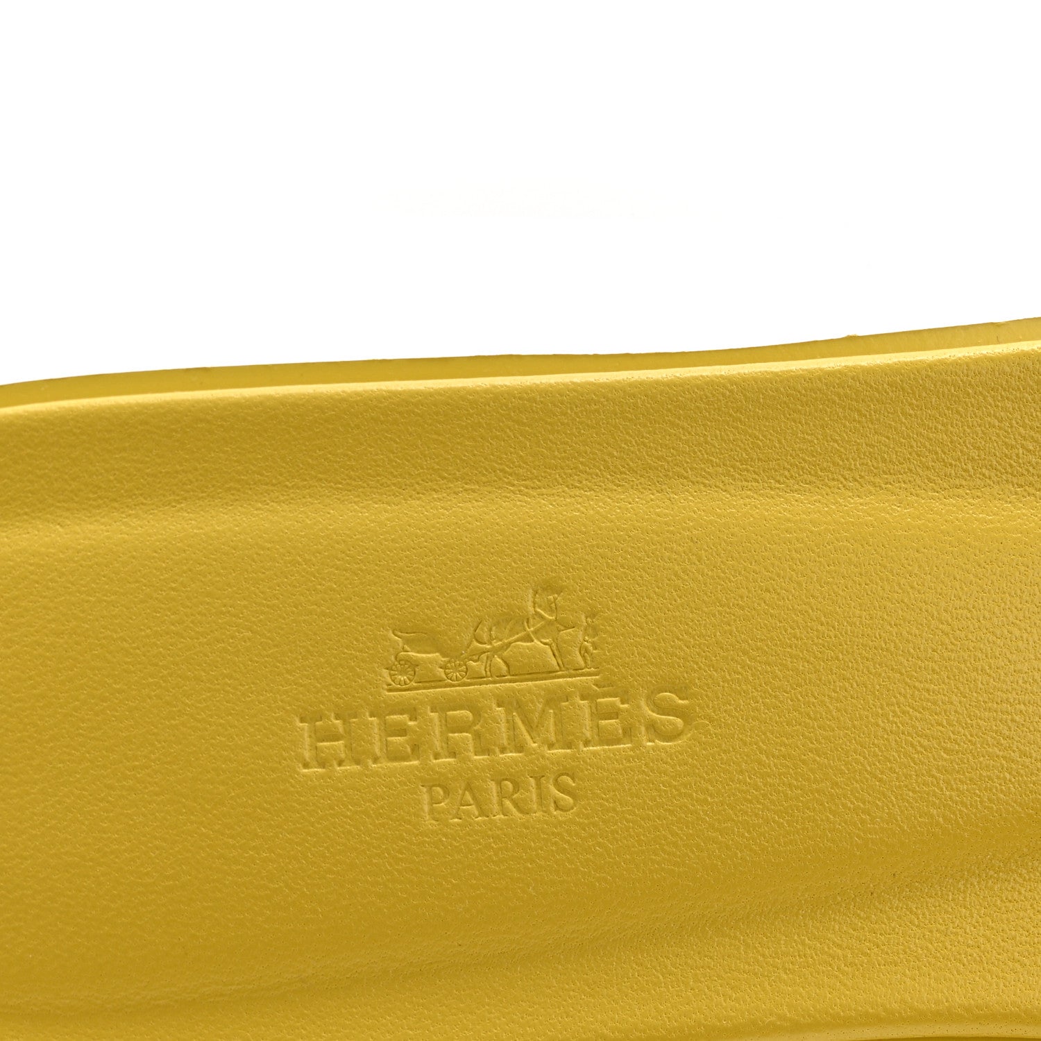 Hermes Box Calfskin Oran Sandals 37 Jaune Imperial 5 of 9