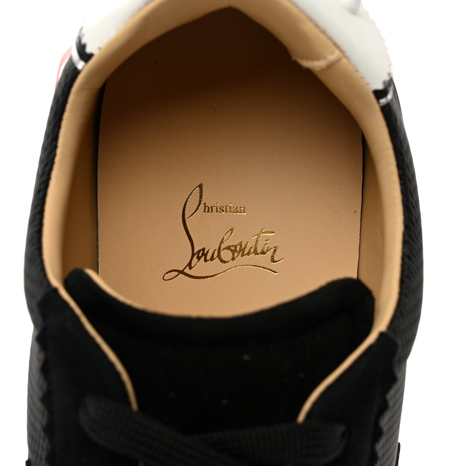 Christian Louboutin Suede Mesh Calfskin Mens Loubishark Sneakers 43 Black White Transparent 7 of 9