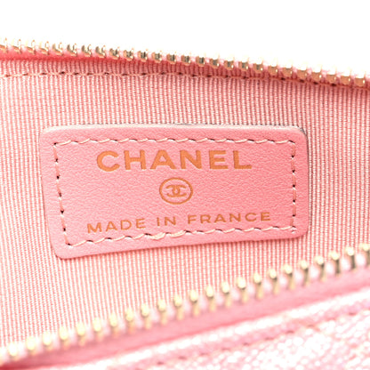 Chanel Iridescent Caviar Quilted Classic iPhone Pouch  Rose Pink 6 of 7