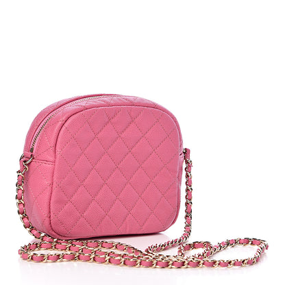 Chanel Caviar Quilted CC Day Camera Case Pink 3 of 10