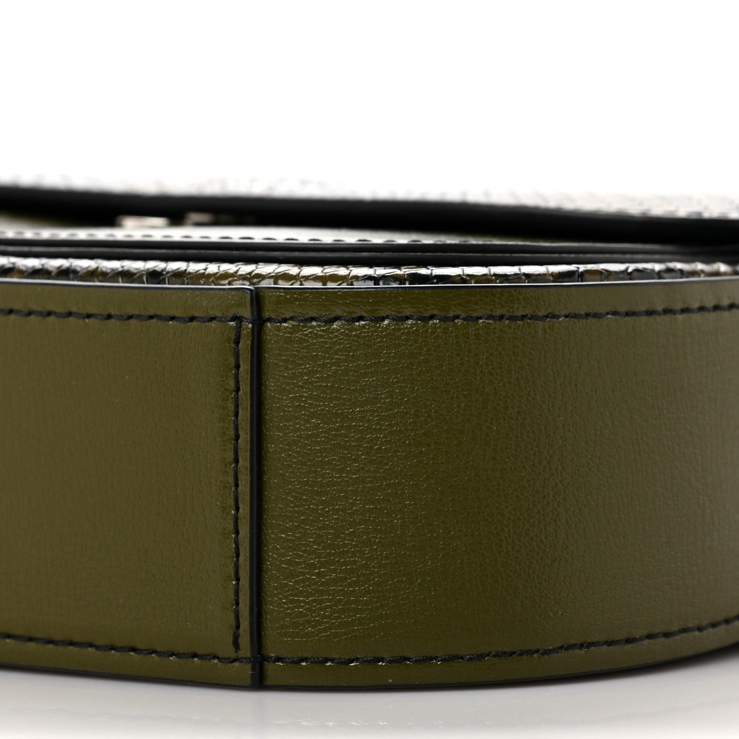 Snakeskin Embossed Mini Rider Crossbody Dark Martini Olive Green