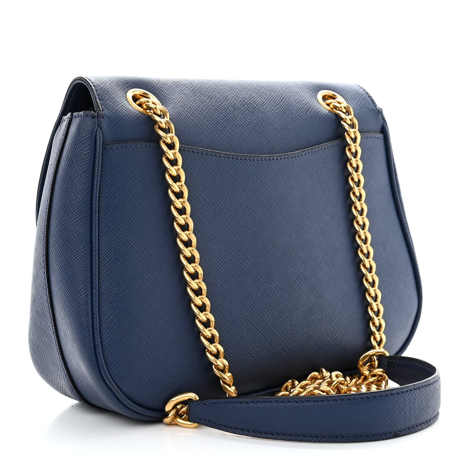 Prada Saffiano Lux Chain Shoulder Bag Bluette 3 of 11