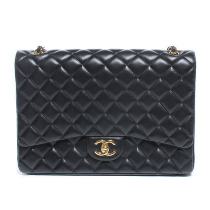 Chanel Lambskin Quilted Maxi Double Flap Black 1 of 9