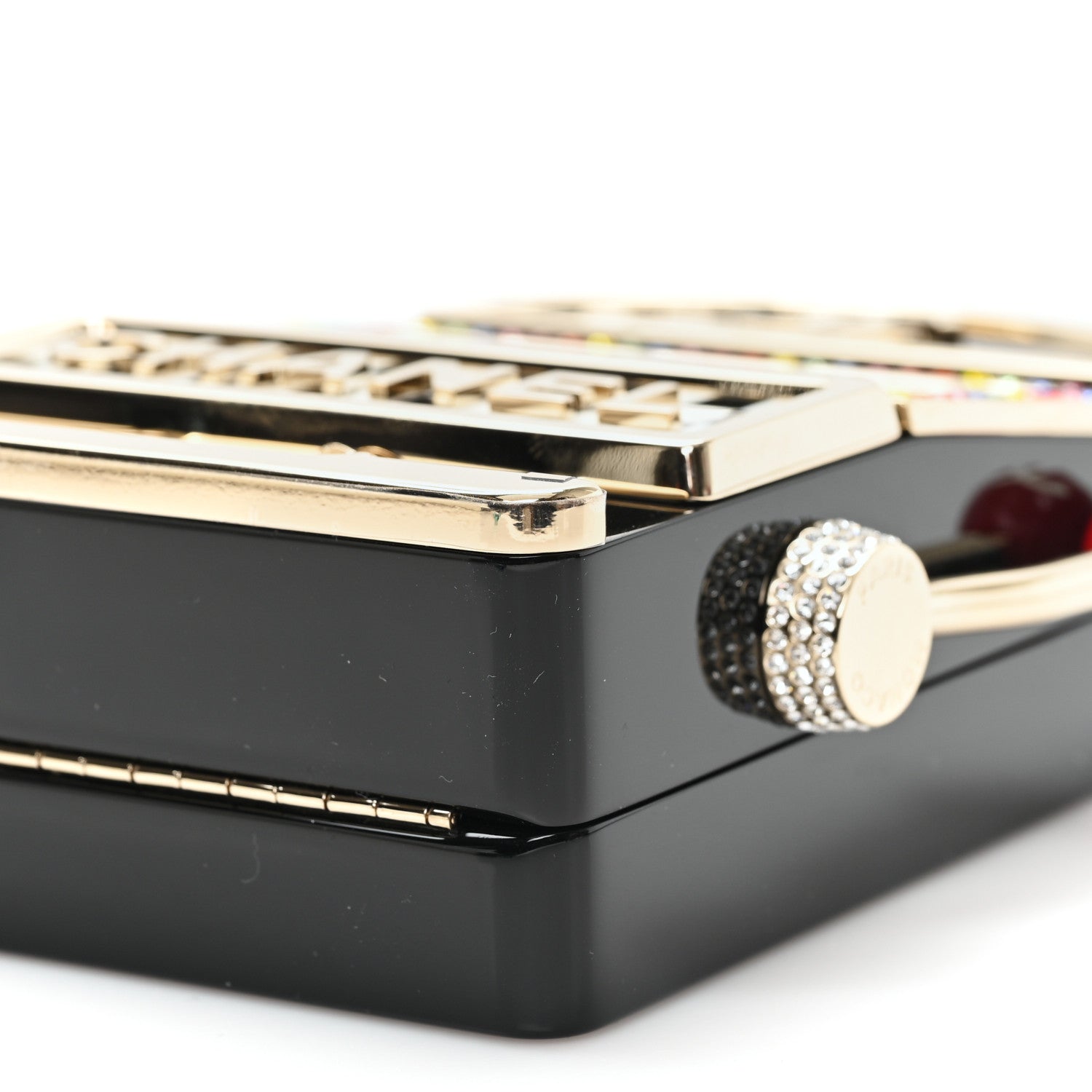 Chanel Resin Crystal Slot Machine Minaudiere Black Gold White Red 10 of 10