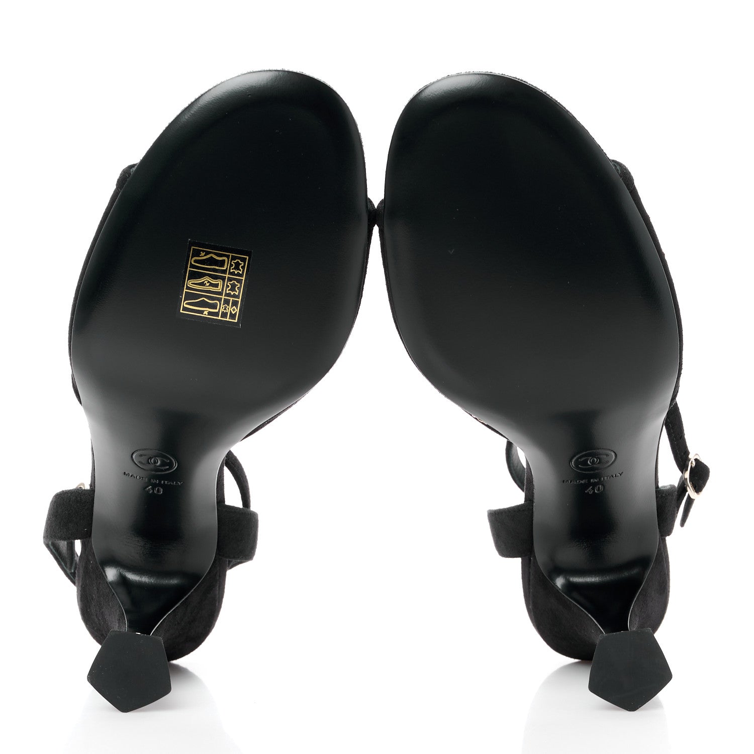 Chanel Suede Kidskin Chain Sandals 40 Black 5 of 9