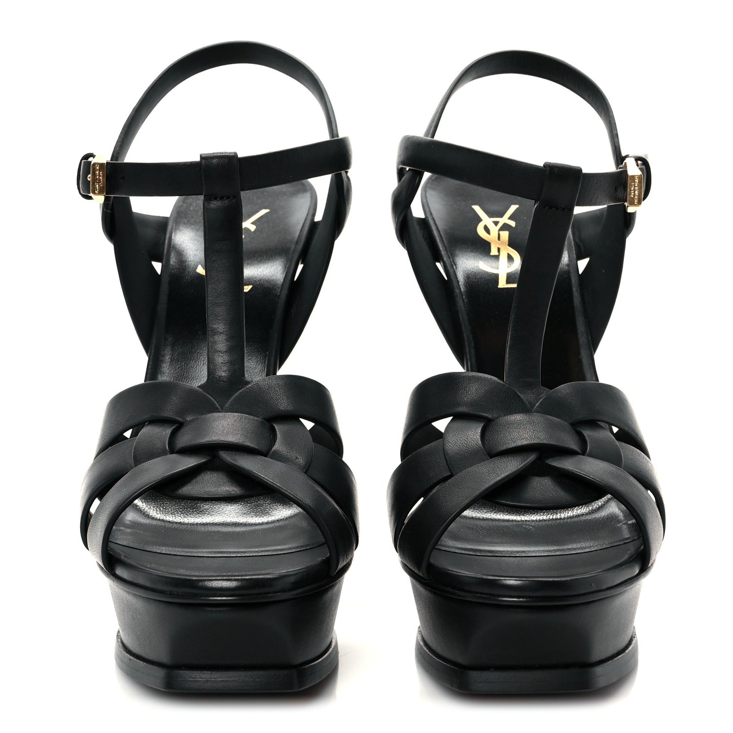 Calfskin Tribute 105 Platform Sandals 38.5 Black