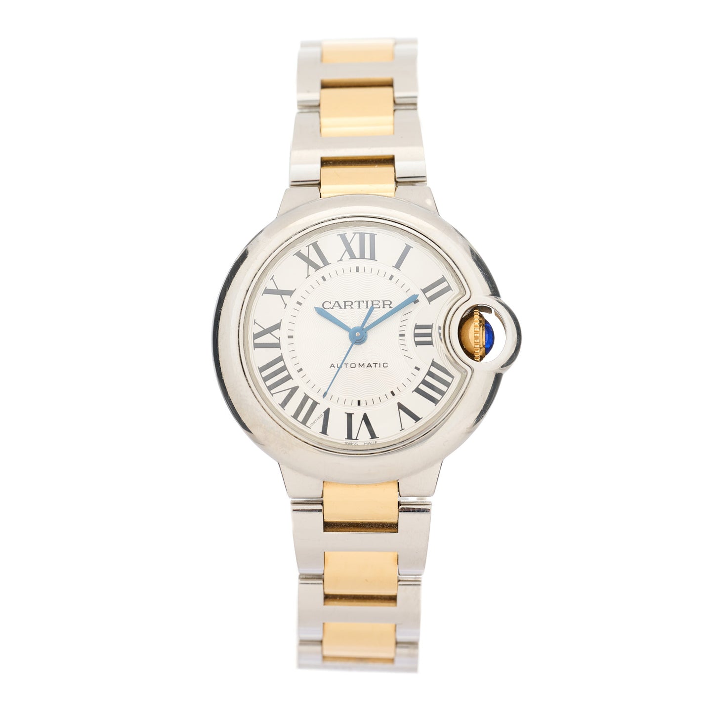 Stainless Steel 18K Yellow Gold 33mm Ballon Bleu De Cartier Automatic Watch