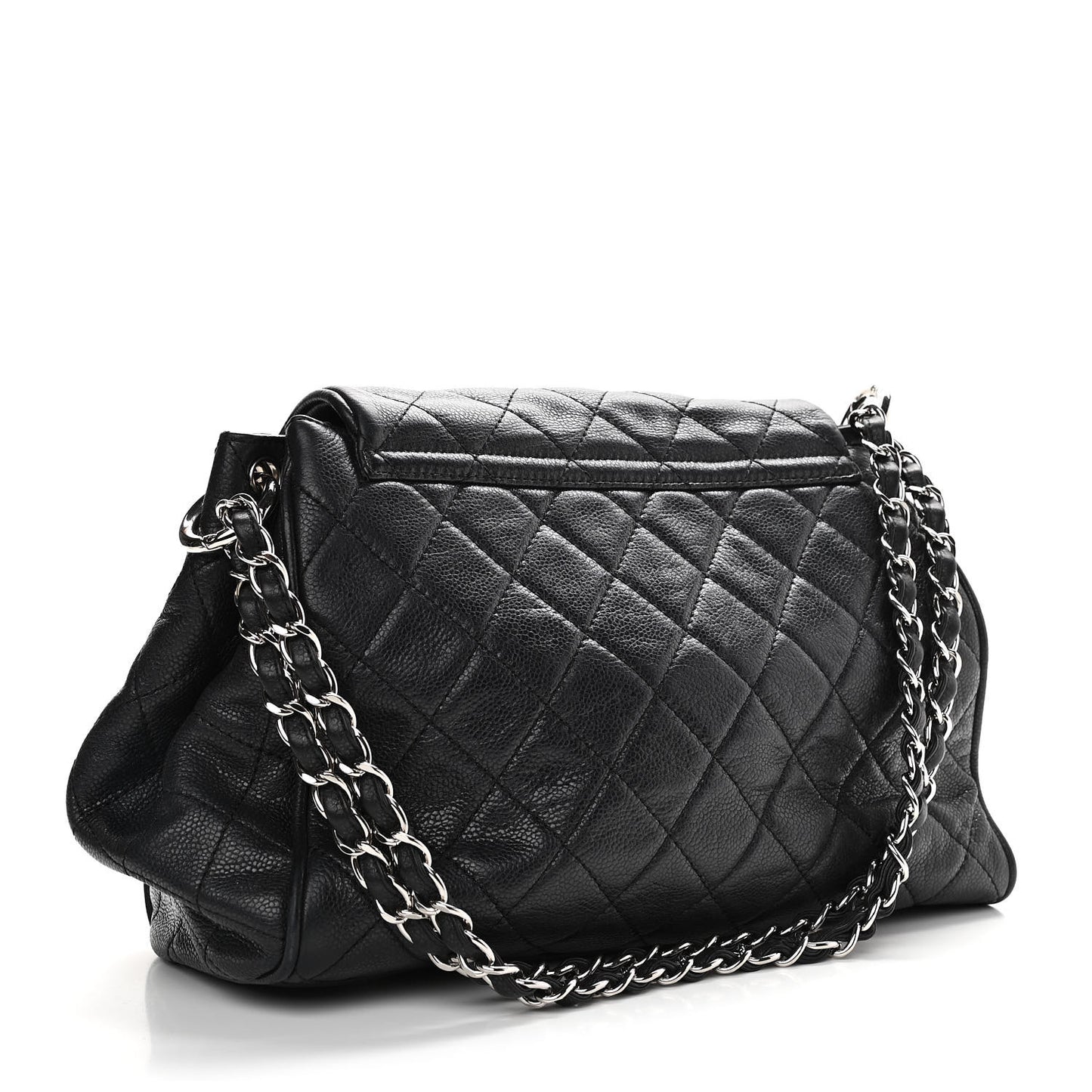 Caviar Quilted Timeless Accordion Flap Black