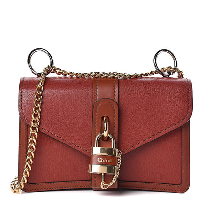 Chloe Shiny Goatskin Calfskin Aby Chain Shoulder Bag Sepia Brown 1 of 9