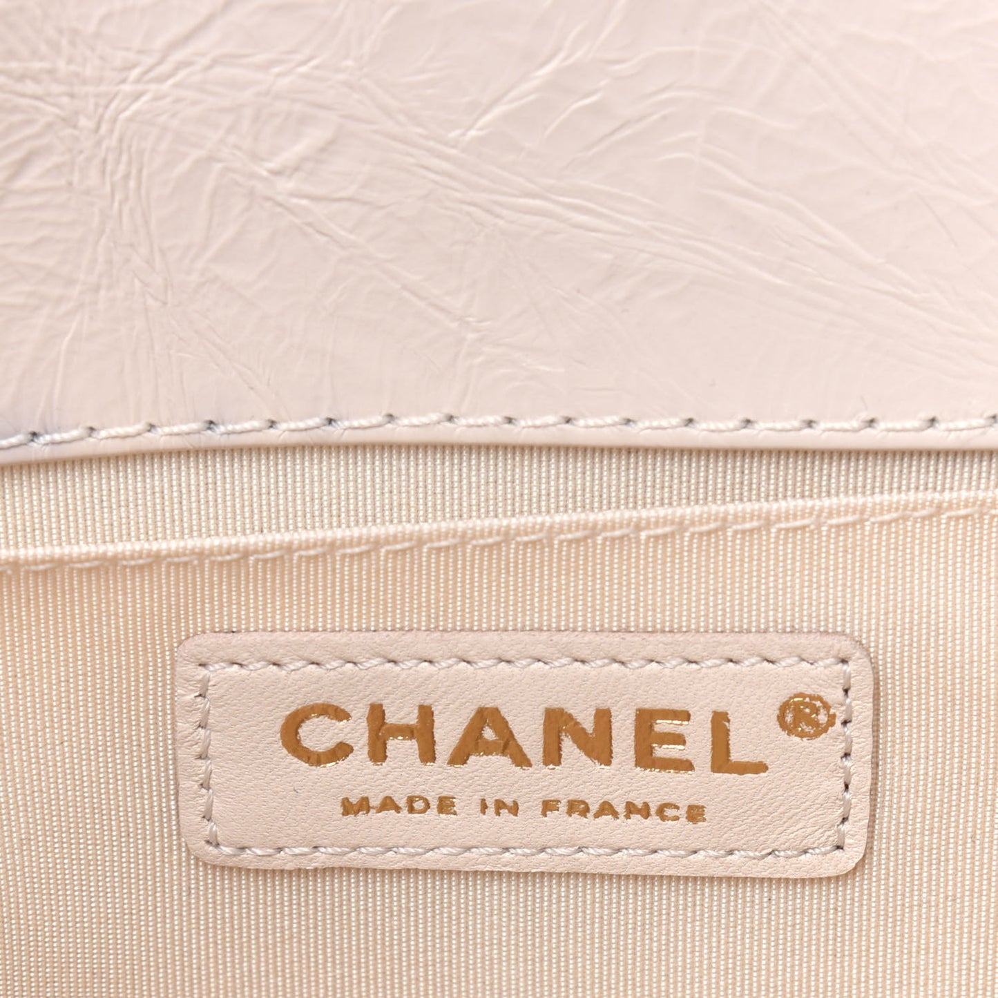 Aged Calfskin Quilted Medium Jacket Boy Flap White