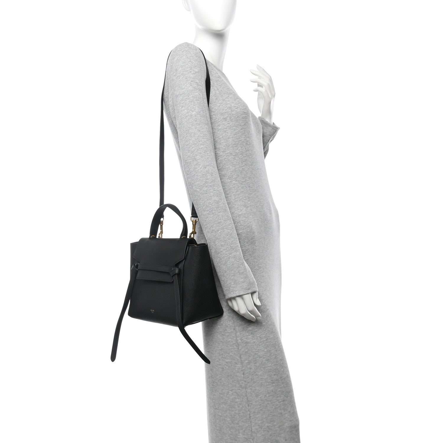 Celine Grained Calfskin Micro Belt Bag Black 2 of 9