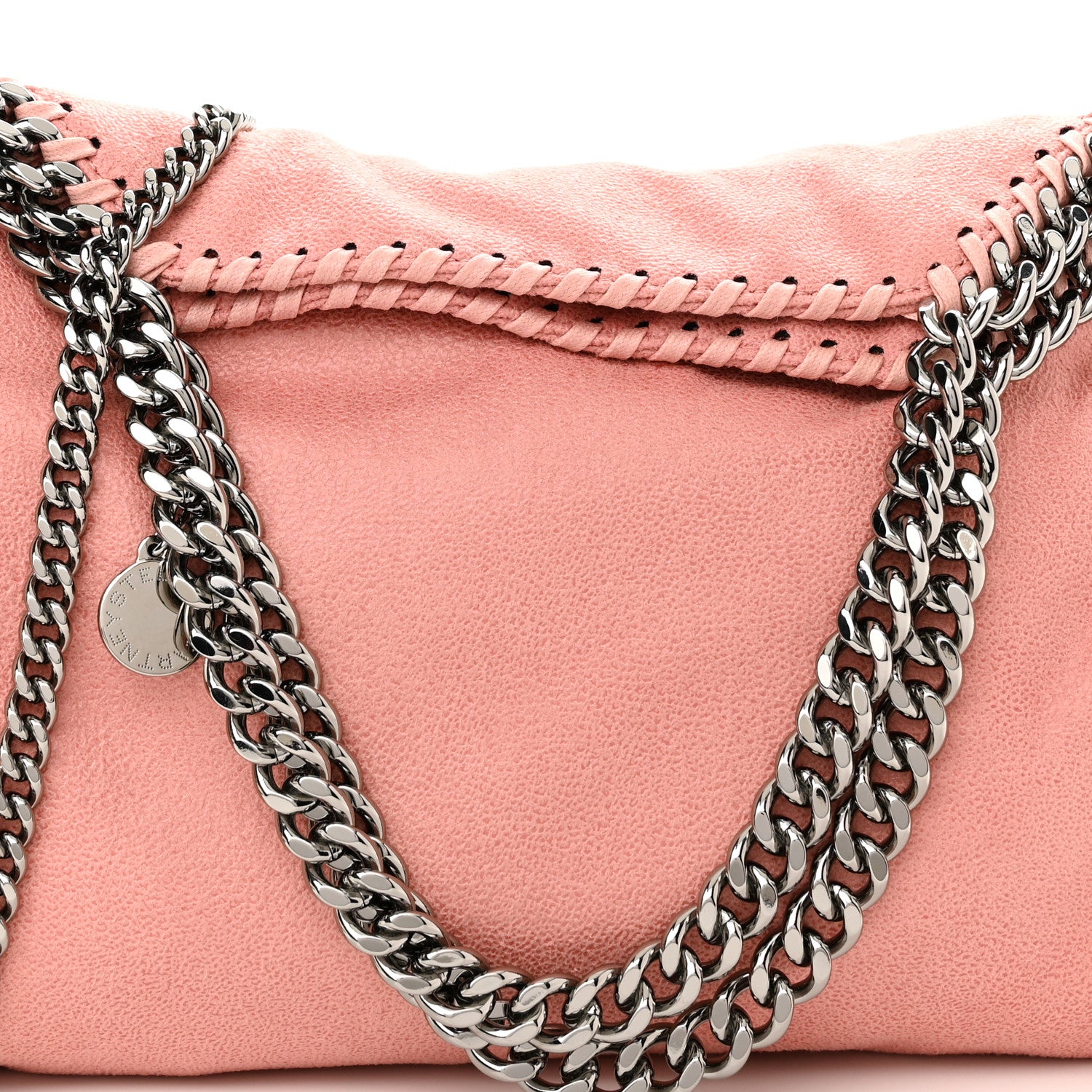 Stella McCartney Shaggy Deer Mini Falabella Fold Over Tote Pink