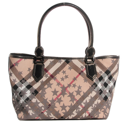 Burberry Supernova Check Stars Small Nickie Tote Nickel 1 of 11