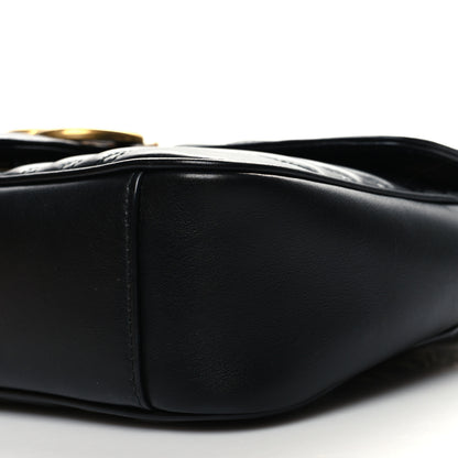Gucci Calfskin Matelasse Small GG Marmont Shoulder Bag Black 10 of 10