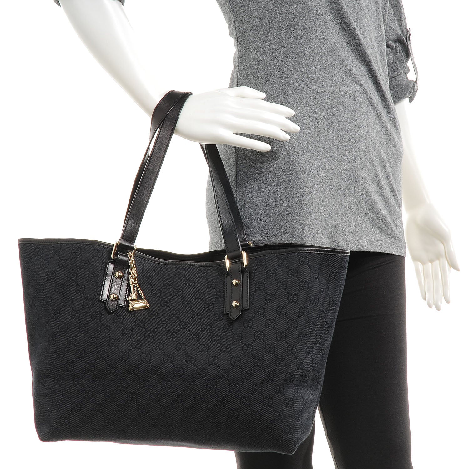 Gucci Monogram Jolicoeur Medium Tote Black 2 of 7