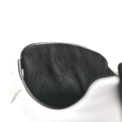 Hermes Sport Goatskin Suede Goatskin Womens Bouncing Sneakers 39 White Black 8 of 9