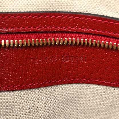 Gucci Textured Dollar Calfskin Web Large Duffle Bag Red 6 of 11