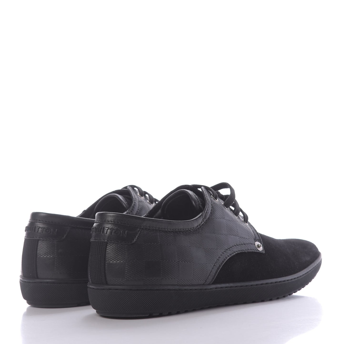 Damier Infini Suede Mens Team Derby Sneakers 8 Black
