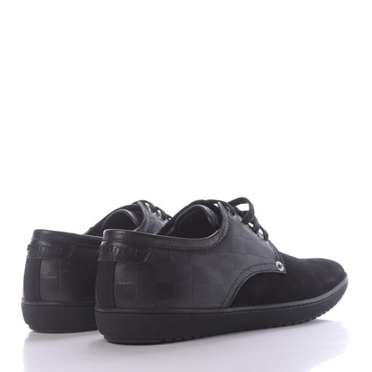 Louis Vuitton Damier Infini Suede Mens Team Derby Sneakers 8 Black 4 of 9