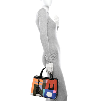Fendi Vitello Elite Geometric Logo Petite 2Jours Tote Multicolor 2 of 14