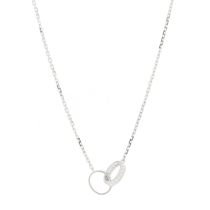 Cartier 18K White Gold Diamond Interlocking LOVE Necklace 1 of 7